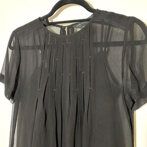 Marc by Marc Jacobs Black Sheer Top with Built-in Camisole